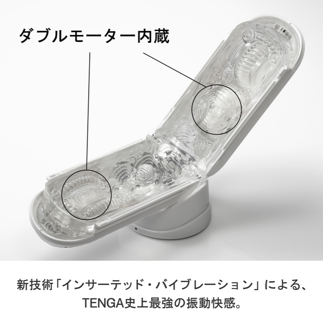 Tenga Flip 電子傳感旋轉震動飛機杯 - 黑色／白色